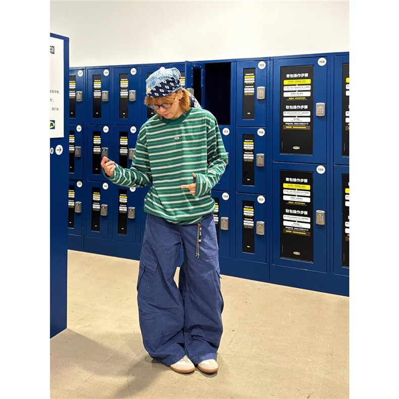 美式复古Vintage工裤男女生重水洗做旧直筒宽松工装裤LN13500-P60,男装工装外套,星座1008