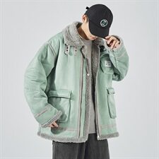 秋冬季新款皮毛一体潮流时尚羊羔毛休闲男棉衣外套MY14/P115，男装棉衣，星座608A