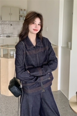 现货新款牛仔外套阔腿裤两件套26155P190K288，女装套装/套裙，2D035