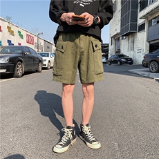 K67/P32新款刺绣质感人字纹五分裤工装中裤大码短裤沙滩裤男控58，男装休闲裤，电商A141