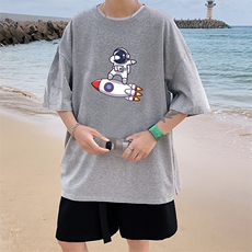 DX17158-P20纯棉短袖t恤男大码半袖打底衫宽松体恤衫港风，男装T恤，电商A040