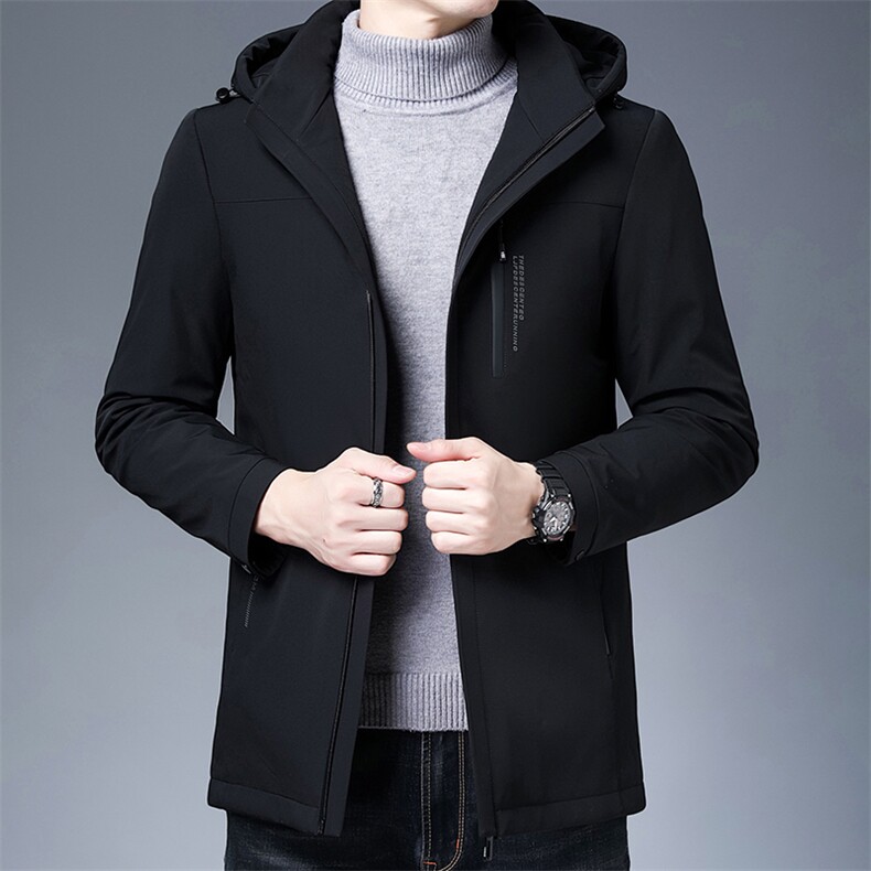 连帽鹅绒羽绒服男士冬季休闲简约气质内胆可卸羽绒袄ZG33078-P335，男装羽绒服，电商B212（原钱塘6029）