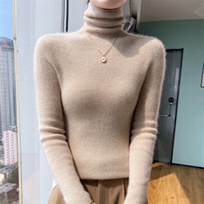 35%秋冬季新款舒适时尚百搭经典堆堆领35%衫，女装羊绒衫，美轩羊绒