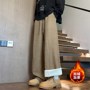 冬季加绒加厚休闲裤扎染美式卫裤直筒裤子男 5D2119-TP3268图片