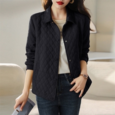 小香风长袖外套2026春秋新款宽松洋气短款菱格上衣女，女装短外套，余墨