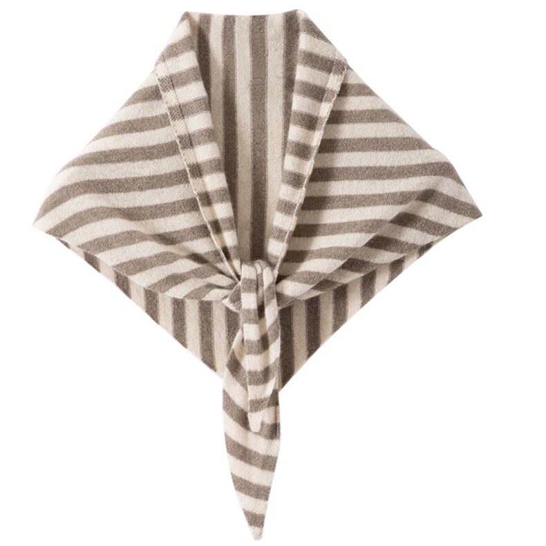 2025年时尚百搭通勤简约休闲彩条三角巾，围巾，臻歆羊绒