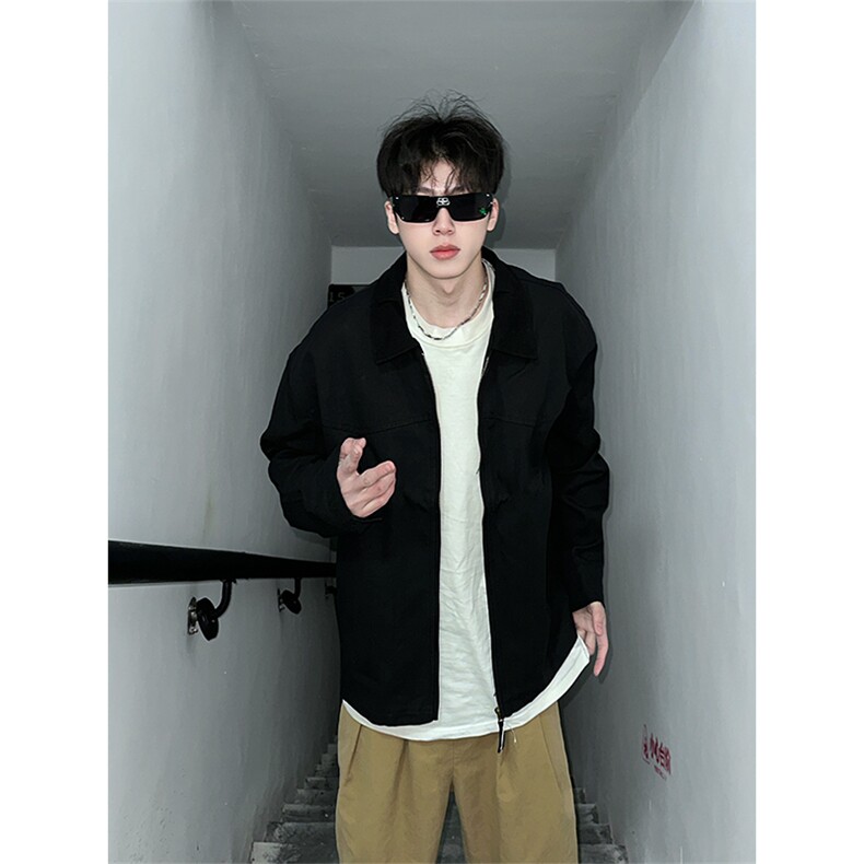 现货3000件2026春季新款水洗帆布翻领底特律夹克男外套JK570P75，男装夹克，星座301D-2(原星座1004-1）