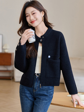 时尚减龄针织开衫女春装2025新款设计感好看别致休闲百搭毛衣外套，女装针织衫/毛衣，韩然一族