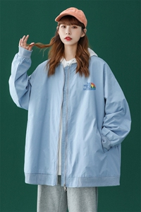 春装衔接新款 流行炸街时尚印花宽松夹克棒球服外套 G05 P55控78图片