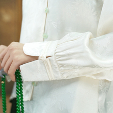 现货2024春季新款简约刺绣盘扣衬衫新中式穿搭上衣B013，女装衬衫，非你不可新中式