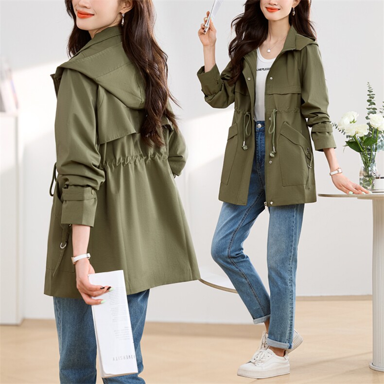 现货！阔太太风衣女中长款2024年秋季新款收腰气质显瘦春秋外套，女装风衣，今喜