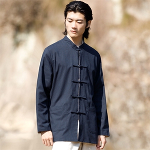 22973^中式改良汉服两面穿唐装上衣男复古盘扣夹克图片