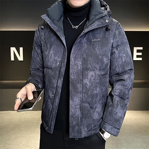 标50绒2025新款面料染彩现代男士连帽羽绒服外套9928P175控215图片