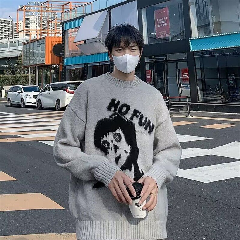 冬季慵懒风毛衣仿貂毛针提花情侣保暖上衣休闲宽松毛衣男M5731,男装针织衫/毛衣,星座506