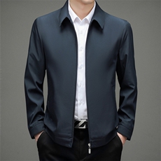 新款中长款夹克外套翻领夹克中年拉链上衣爸爸男装ZL28801-P135，男装夹克，电商B212（原钱塘6029）