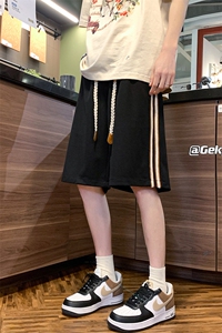 8XL-M 冰丝薄款垂感撞色特大码休闲运动五分短裤DK1509P35控48图片