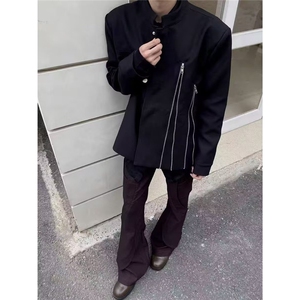 新款文艺百搭棒球领短款夹克男女潮牌衣服春秋美式复古工装外套图片