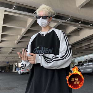 抖音得物供货 提供视频秋冬重磅美式宽松织带圆领卫衣07160图片