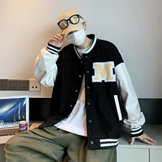 现货春款2022毛呢刺绣新款棒球服男港风潮上衣ins夹克W2357-P58，男装夹克，星座512-2