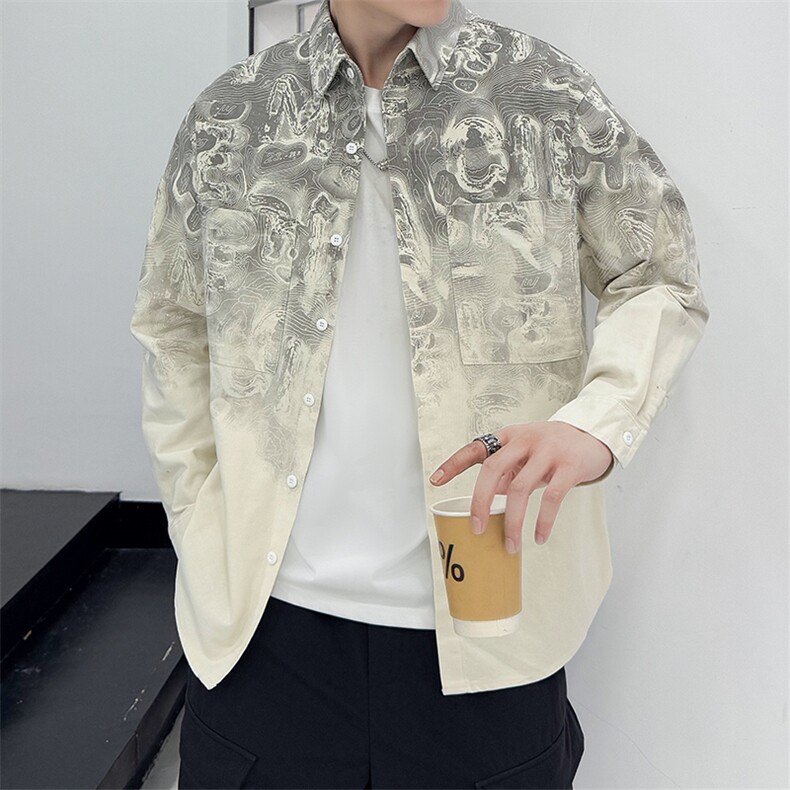 高品质纯棉280克加厚寸衫外套墨染时尚店主社会小伙新款CS61P68,女装短外套,星座301B-1