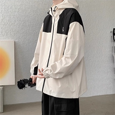 JK8188-P70拼色潮牌冲锋衣工装连帽登山服休闲夹克，男装夹克，星座703