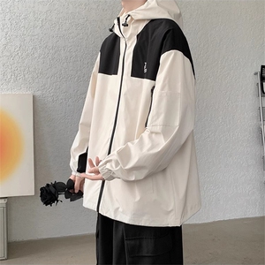 JK8188-P70 拼色潮牌冲锋衣 工装连帽登山服休闲夹克图片