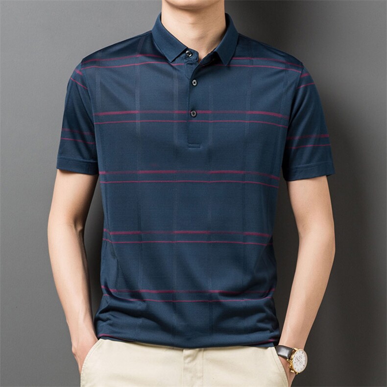 HA2102轻奢精品男士商务T恤翻领高端男装P150，男装T恤，钱塘207-3