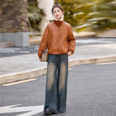 主推BAO款韩版羊羔毛领皮90白鸭绒羽绒服女短款外套百搭显瘦保暖，女装羽绒服，美拉德工厂直营店
