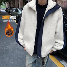 宽松休闲棉衣男加厚秋冬新款潮牌痞帅羊羔绒外套-A1440TP90控145，男装棉衣，电商B241