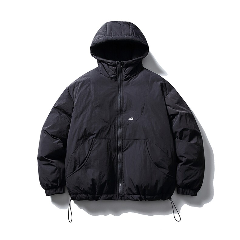 南夏乔装2025冬季新款日系刺绣不臃肿纯色连帽棉服保暖百搭棉衣男图片