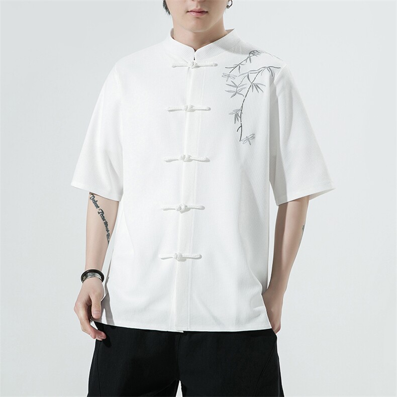 新款风刺绣汉服时尚唐装华夫格T329-P58-控75图片