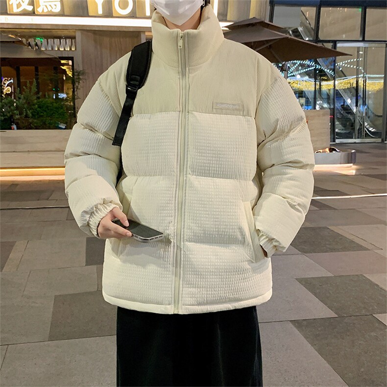 港风冬季新款潮牌棉袄外套玉米格加厚棉衣面包服A436-0899-P85,男装棉衣,电商A436