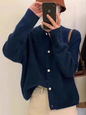 2025年秋季新款百搭女士大版欧货开衫，女装针织衫/毛衣，浩新羊绒