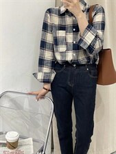 格子衬衫，女装衬衫，FAILISI(2F)