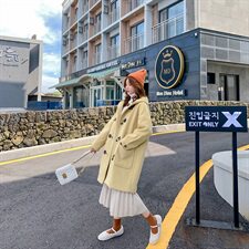 2021新款小心机牛角扣大衣，女装毛呢外套，艾艾淮淮