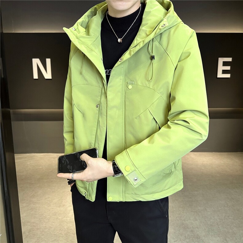 M21P1202025秋冬新款二棉加棉夹克连帽冲风衣男士外套棉服,男装风衣,星座414（原B263）