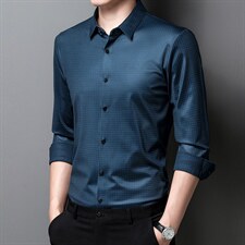 Z2376男士2023年春季新款长袖无痕衬衫男韩版衬衣商务休闲男装P93,男装衬衫,电商B360
