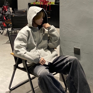 抖音得物高品质二开 25秋冬美式重磅宽松结构双面连帽卫衣外套W68图片