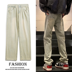 现货S-5XL 加肥加大码黄泥色直筒牛仔裤男 310A-2 BK205 P50 控78图片
