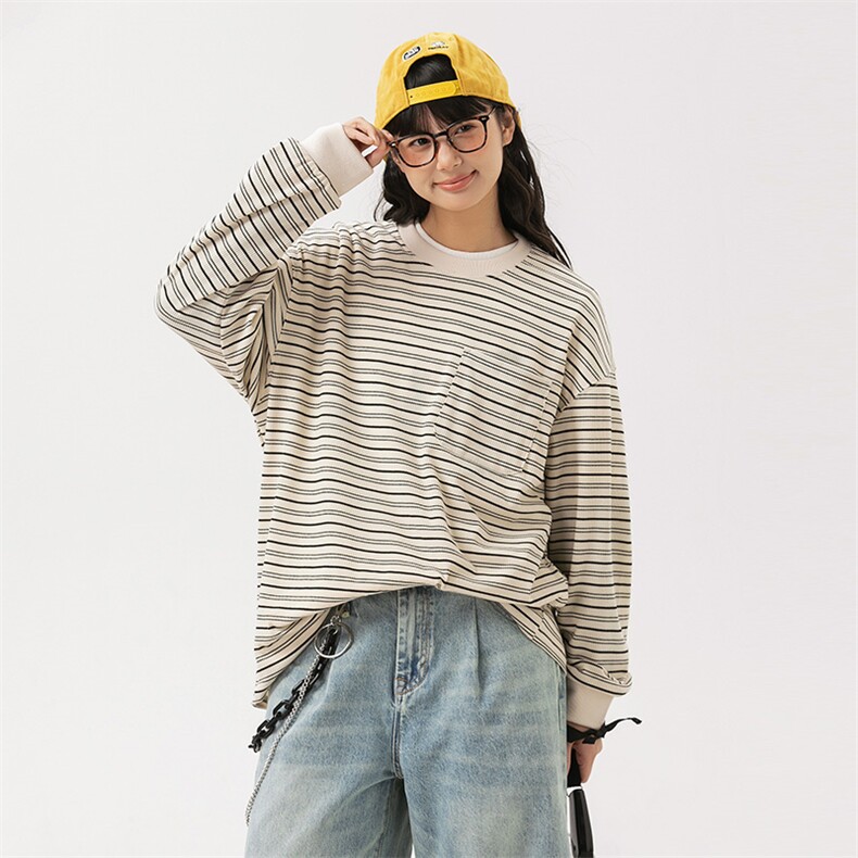 2026春季新款男装日系潮牌宽松条纹卫衣开衫休闲外套WY568-F65,女装短外套,电商A101（原外27）