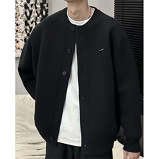 【005】灰色排扣圆领针织开衫男生长袖毛衣外套A079-M811-P52，男装针织衫/毛衣，电商A079