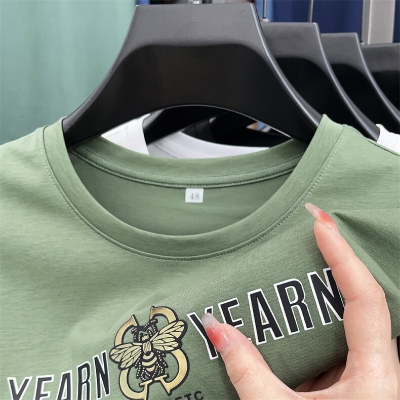 男士短袖t恤时尚休闲夏天宽松2023夏季新款中年打底衫上衣服体恤,男装T恤,电商B212（原钱塘6029）