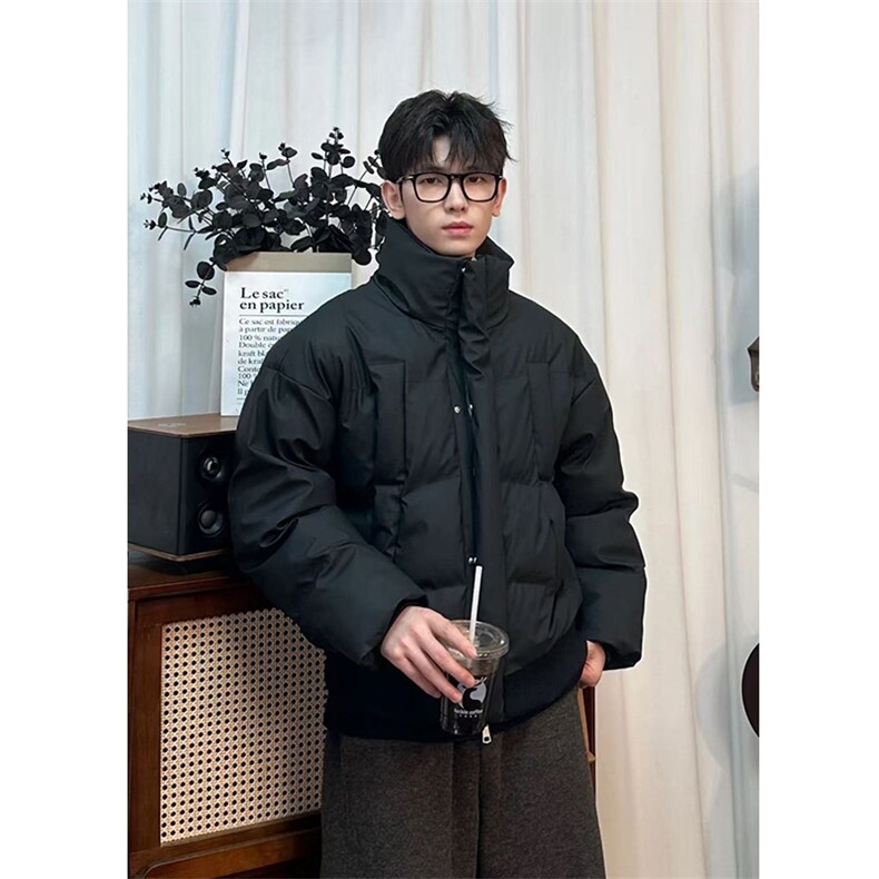 短款PU皮棉袄加厚立领宽松保暖男女棉衣外套-MY005特P80,男装棉衣,电商B289