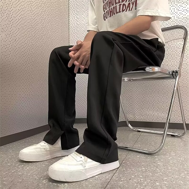 男春季休闲时尚潮流包边半松紧垂感开叉西裤BK351-P38,男装休闲裤,星座1109-3
