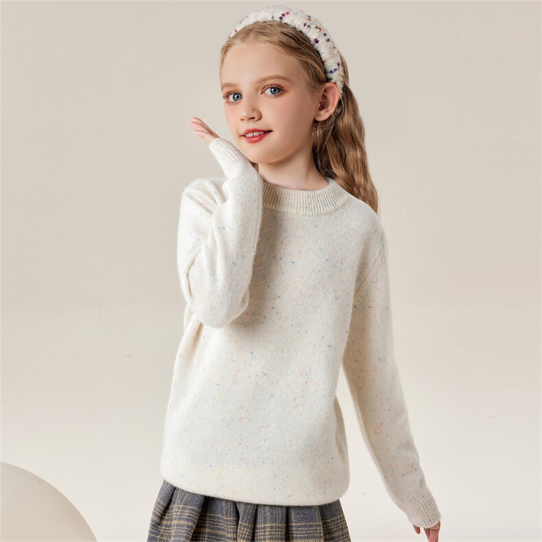 春秋冬螺纹袖口儿童男女通用，童装儿童羊绒衫，六一童装