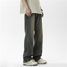 C315-G3022现货高品质高街复古重工洗水猫须马骝牛仔裤(P65限89)2，男装牛仔裤，电商C315