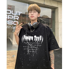 可48小时发货支持抖音得物来样二开美式满天星亮片短袖T恤MTX666，男装T恤，电商A486
