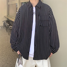 C3082/P40春装现货条纹长袖衬衣男立体口袋工装大码衬衫男上衣，男装衬衫，电商A141