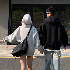 抖音得物高品质秋冬美式高街重磅结构辑明线纹理连帽卫衣外套W111，女装短外套，电商A486-1
