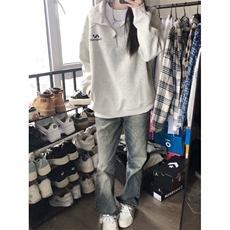 纯棉华棉刺绣半拉链卫衣ZW0138-常规特批50加绒55，男装卫衣，星座313A(原308A-2)